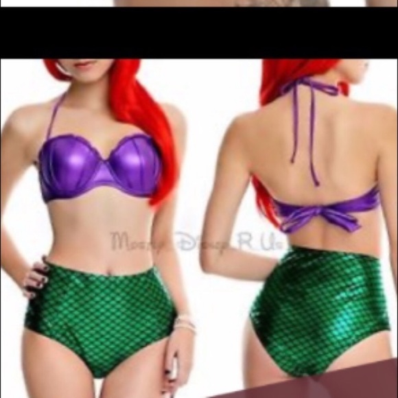 Disney Other - Disney little mermaid bra scalloped purple xl